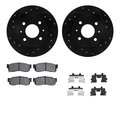 Dynamic Friction Co 8512-67074, Rotors-Drilled and Slotted-Black w/ 5000 Advanced Brake Pads incl. Hardware, Zinc Coated 8512-67074
